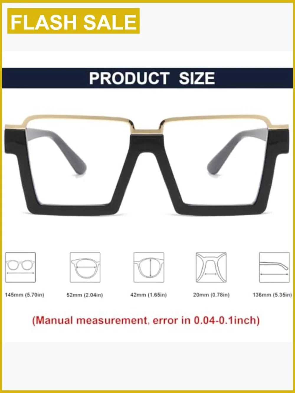Oversized Square Blue Light Blocking Computer Glasses